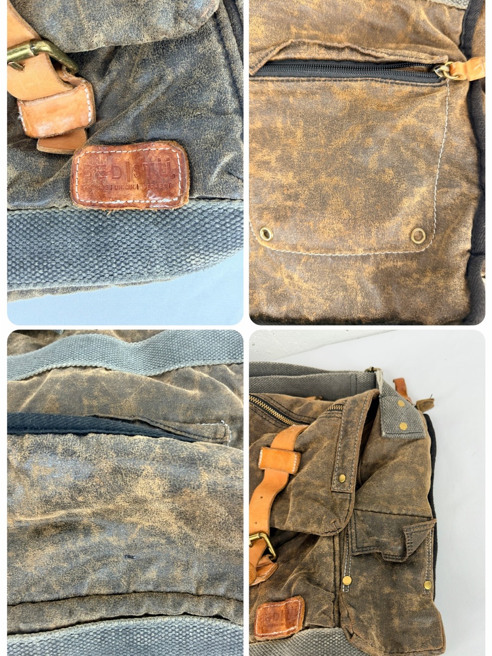 Bed Stu brown distressed leather crossbody messenger bag READ - Picture 15 of 16